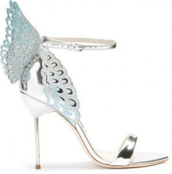 

2021 Sophia Webster Evangeline Angel Wing Sandal Plus Size 42 Genuine leather Women Wedding Pink Glitter Shoes Sexy, As pics 14