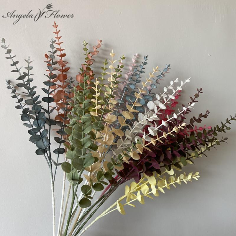 

5 Branch Artificial Flower Eucalyptus Money Leaf Wedding Flower Arrangement Materials Plants Leaf Money String Grass Wholesale, 02