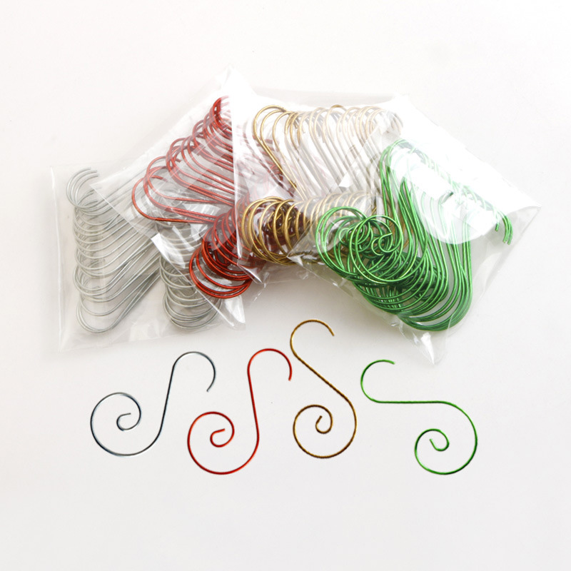 

20pcs/bag Hook for Christmas Tree Decorations Metal S-shaped 50mm Hooks Ornaments Accessories