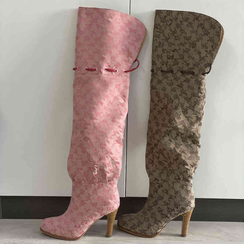 

Women Over The Knee Summer Chelsea Winter Boots For Designer Boot Fashion Combat Boot Canvas Zipper Adjustable Straps Casual Woman Shoes Stiletto Heel Big Size, Color 1