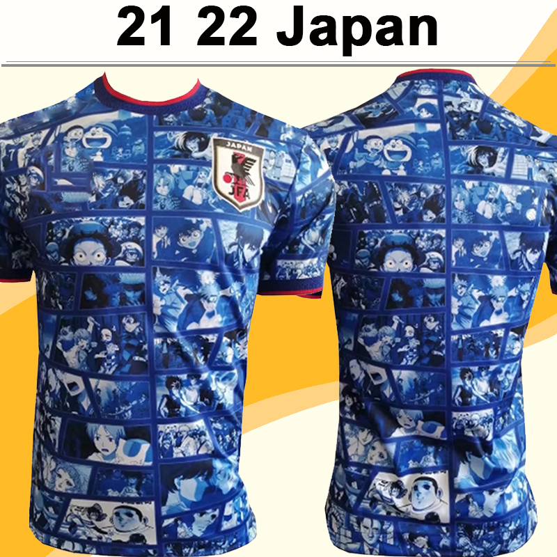 

21 22 Japan National Anime version Mens Soccer Jerseys Special Edition Blue White Football Shirts Uniforms, Qm6383 21 22 anime version no patch
