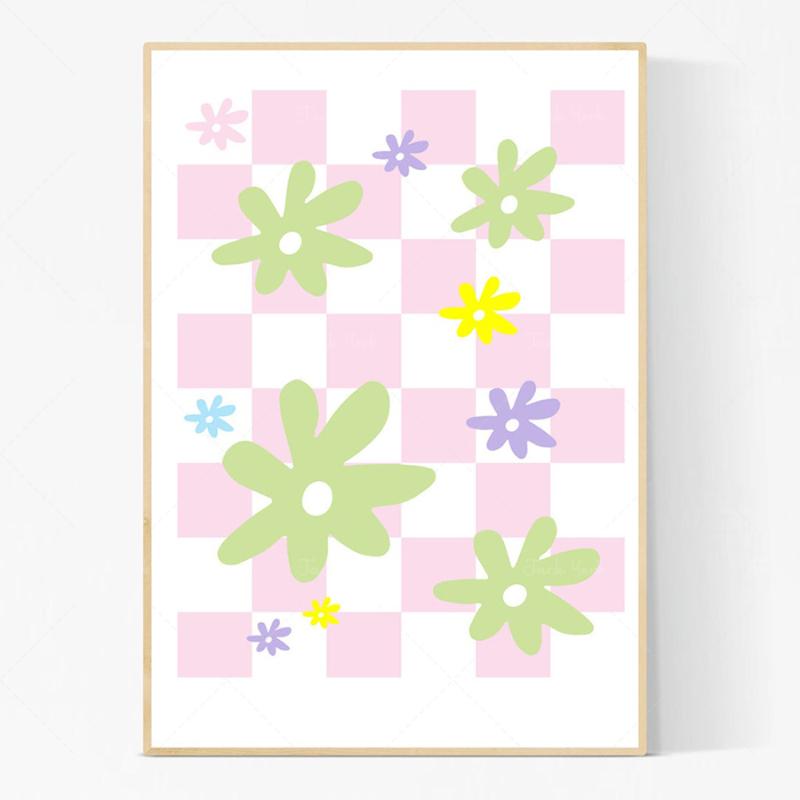 

Paintings Wild Flower Print, Market, Check Pastel, Dreamy, Digital Illustration, Art Wall Art, Poster, Insta
