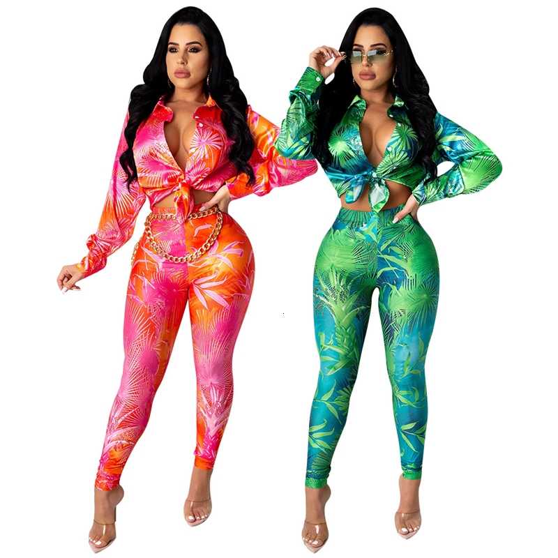 

Women's New Digital Printing Shirt Set, White