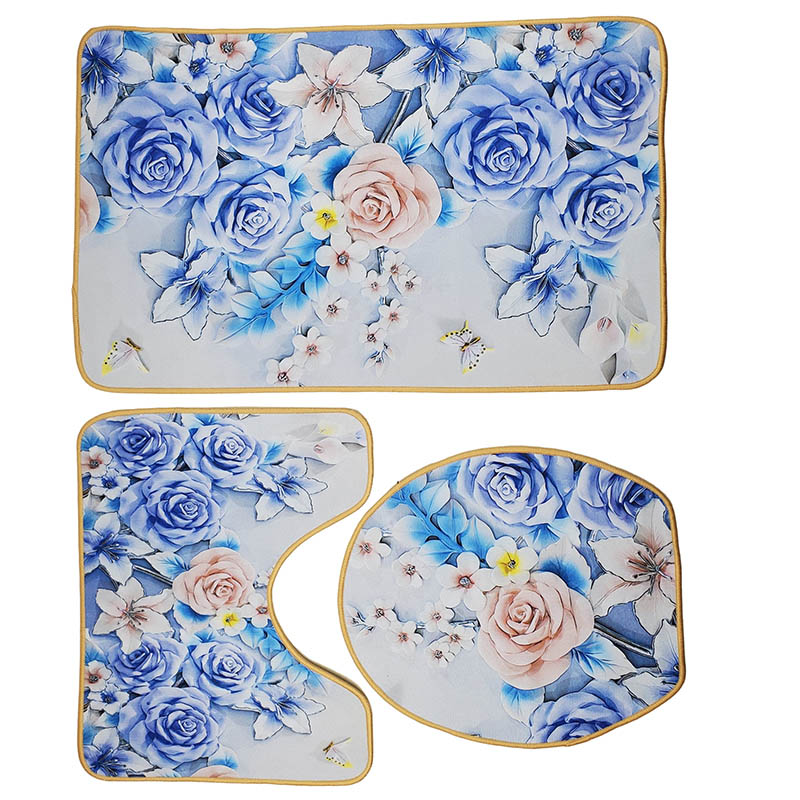 

Carpets Three-piece suit household bathroom bedroom non-slip mat indoor outdoor solid door mat printing corridor floor mat, Others