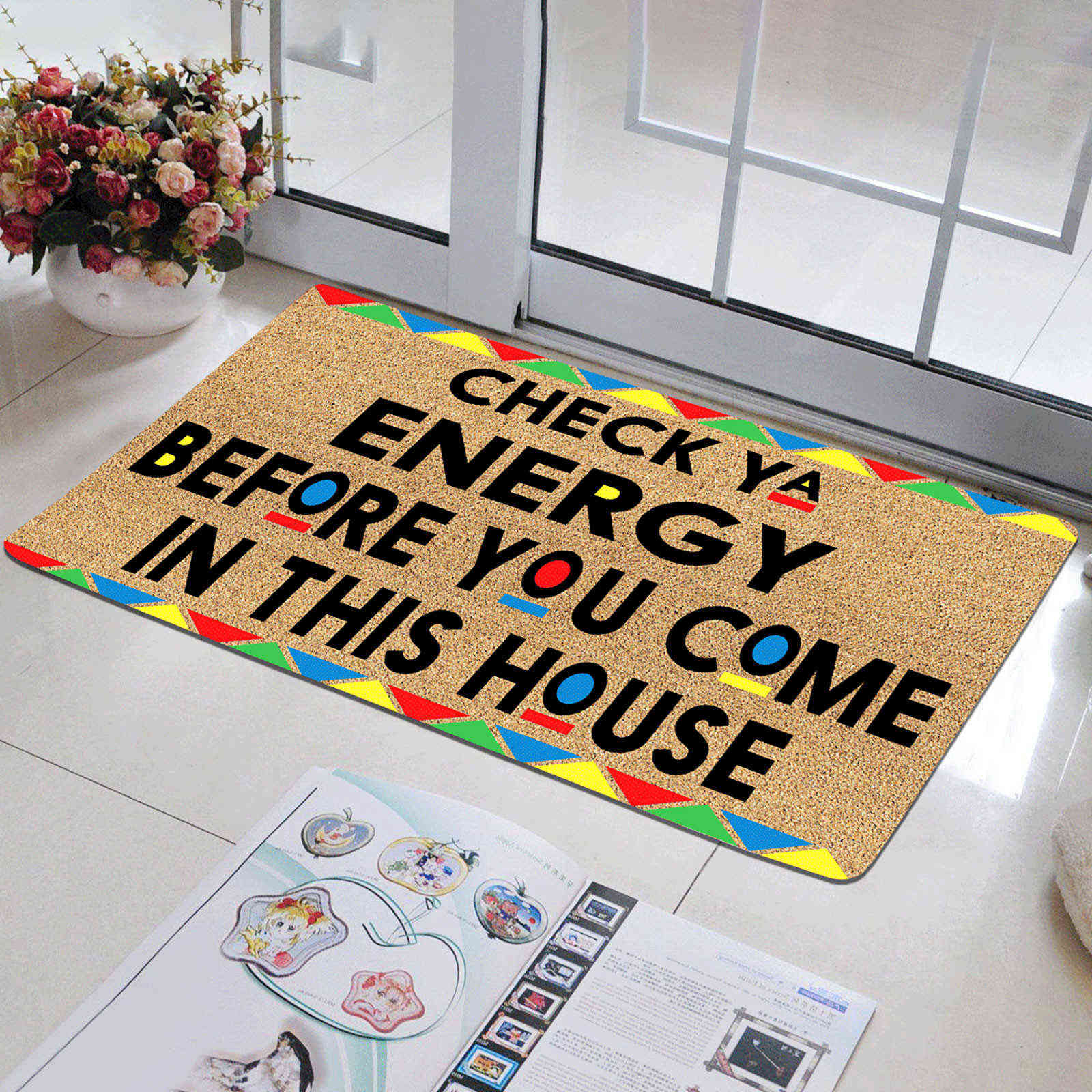 

Newest Welcome Doormat Entrance Mat Hallway Patterns Printed Anti-slip Floor Mat Area Rugs Funny Custom Front Door Mat Carpet Y0803, Packing bag