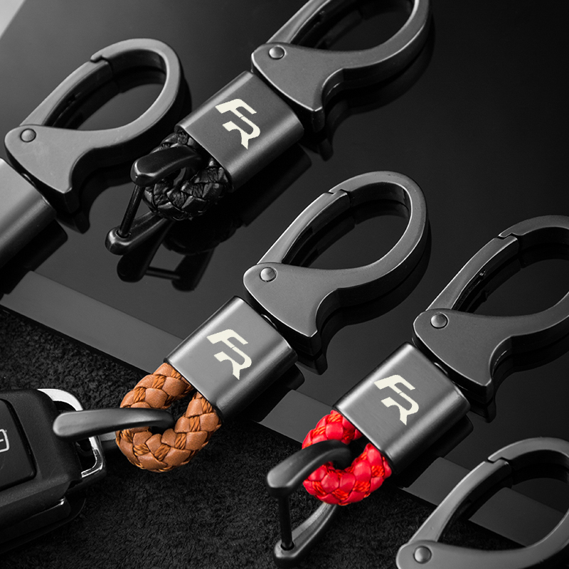 

For SEAT FR Ibiza Leon Altea ashtray car keychain metal leather key chain Interior Decoration Accessories C0223
