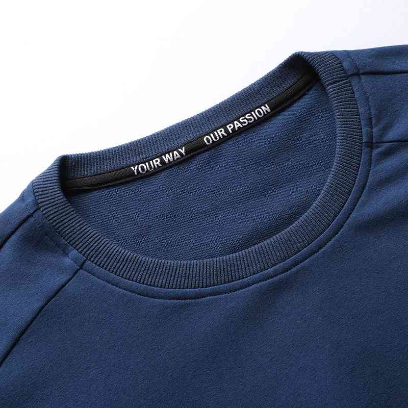 

Spring new simple long sleeve sweater men's extra large loose casual T-shirt fat coat, Black