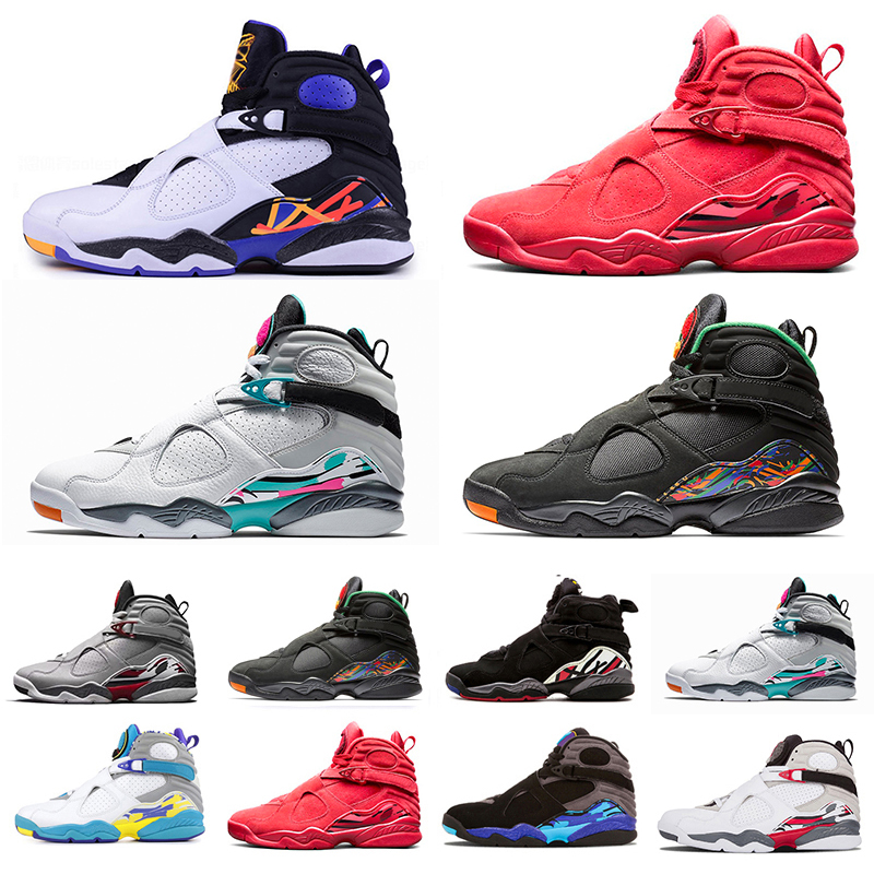 

2022 Jumpman 8 8s mens basketball shoes sneakers Quai 54 PACK Chrome Captain White Aqua Valentine's Day Three Peat South Beach Raid Multi-Color trainers sports shoe, Pay for box