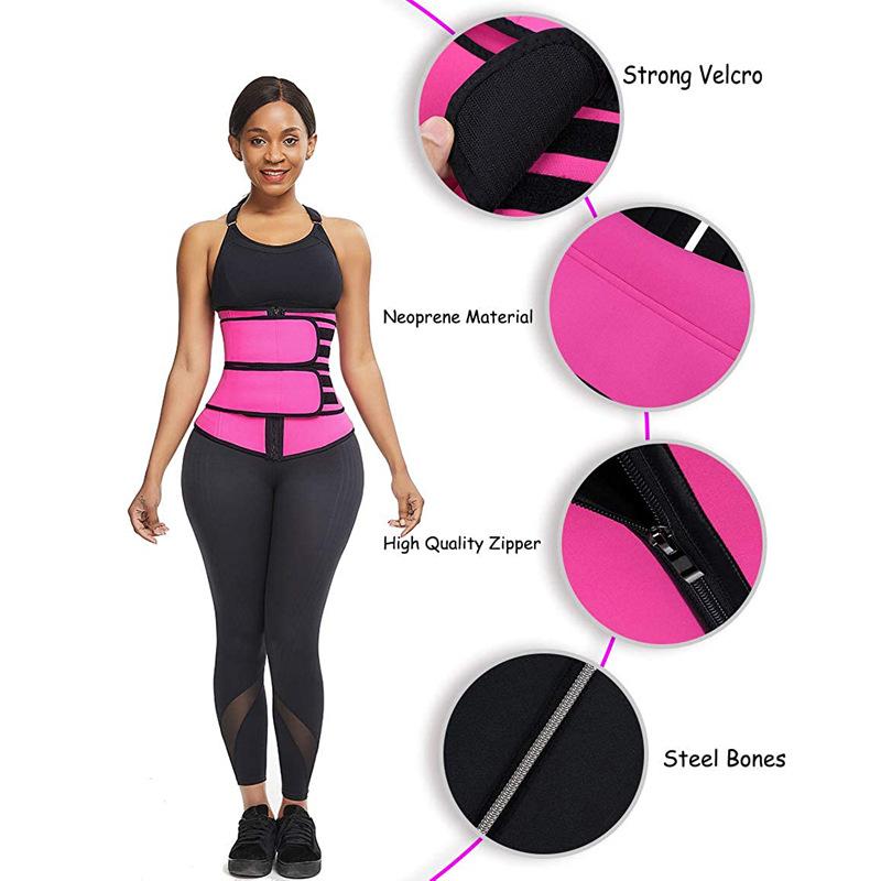 

2021 Shaper Slimming Belt Belly women Slimming Vest Abdomen Corset Neopren Sweat Waist Trainer Male, Black