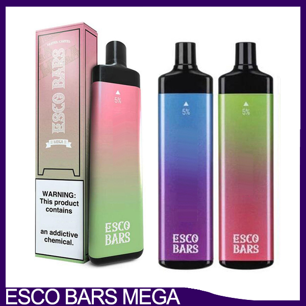 

Esco Bars Mega Disposable cigarettes 5000 Puffs Vape Pen 600mAh Rechargeable Battery 14ml Pre-filled Vapor Mesh Coil Cartridge Device 0268296