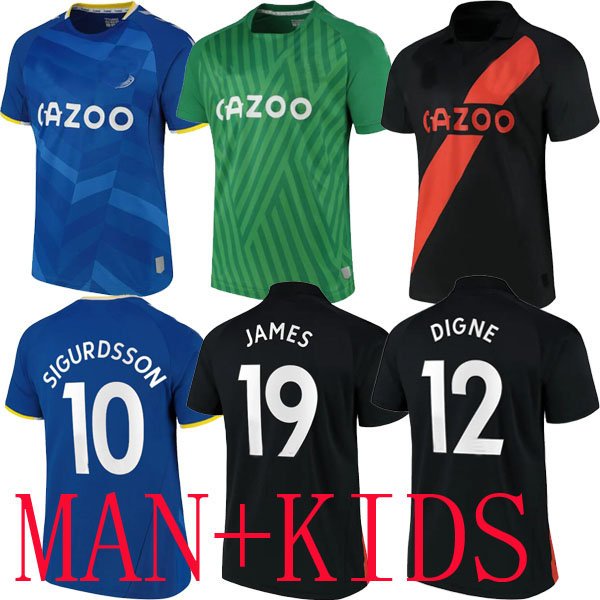 

21 22 Calvert-Lewin james kids soccer jerseys away 2021 2022 camiseta de fútbol SIGURDSSON KEANE Richarlison Y.MINA DIGNE BERNARD Godfrey GOALKEEPER football shirtS, Away man 2