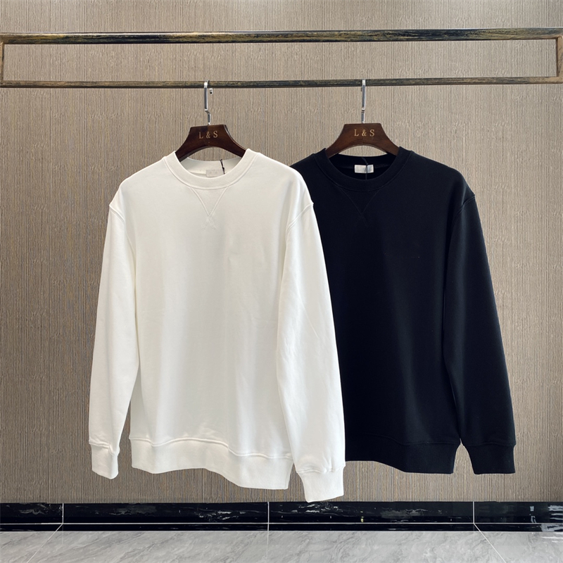

Early autumn men's loose round neck pullover Sweatshirts classic cotton terry fabric top, Black