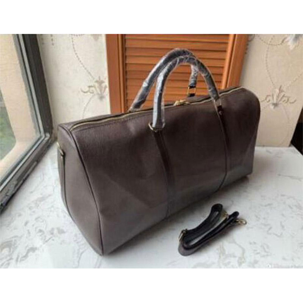

luxury handbags large capacity Brand women travel bags PU Leather Fashion High Quality Designer men shoulder duffel bag on luggage bottom rivets with lock head 55cm, White plaid