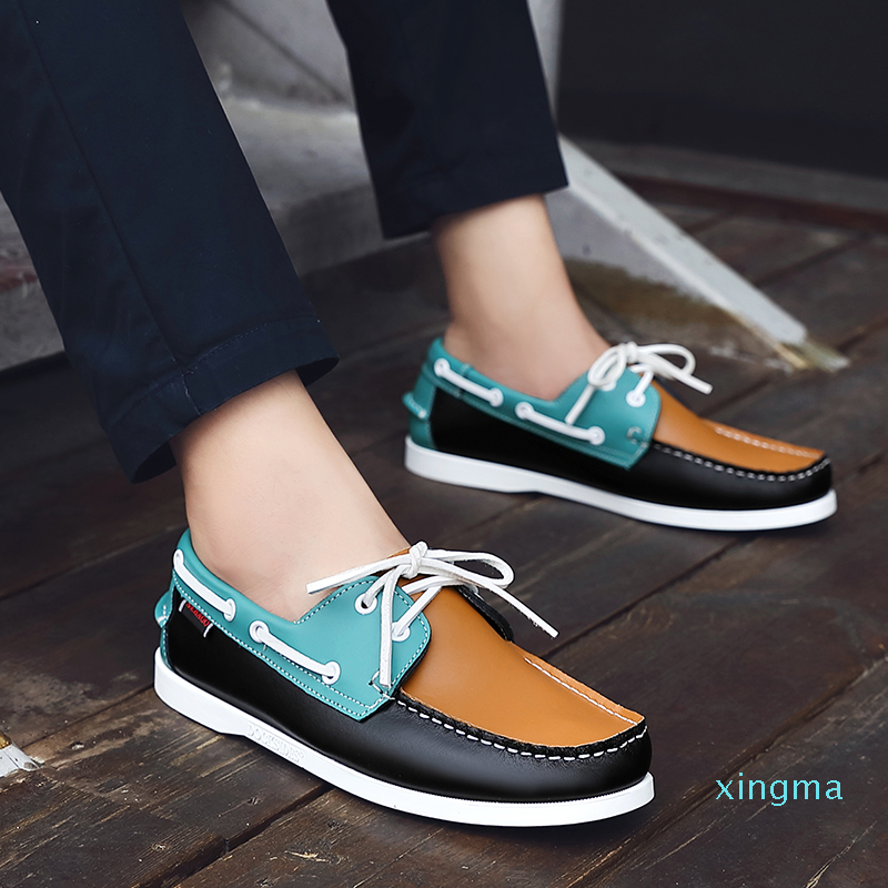 

Mens Casual Genuine Suede Leather Classic Boat Shoes Loafers Shoes Unisex Handmade shoes High Quality, Black and white