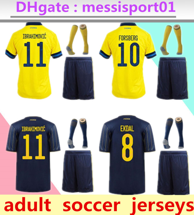 

Sweden 2021 2022 soccer jersey adult kit socks IBRAHIMOVIC LARSSON ISAK FORSBERG 20 21 football shirts CLAESSON KULUSEVSKI OLSSON maillot uniform, Black;yellow