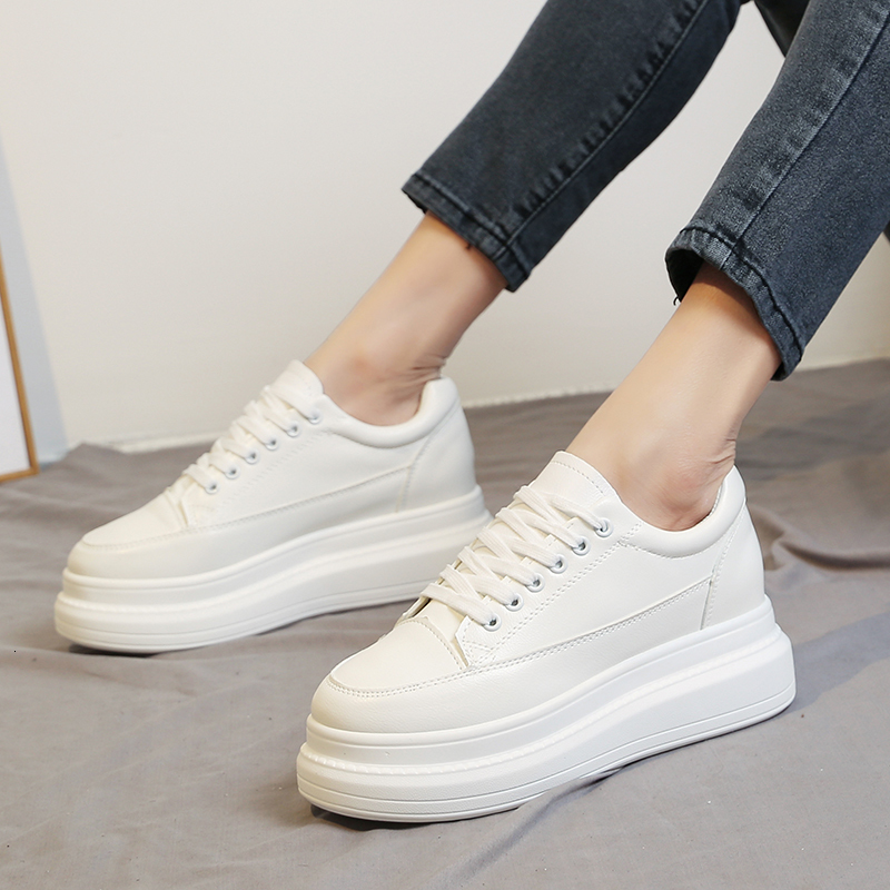 

Inside Increasing Student White New Fashion Women Thick Background Lolita Style Canvas Casual Shoes Running Sports Pfop, Black