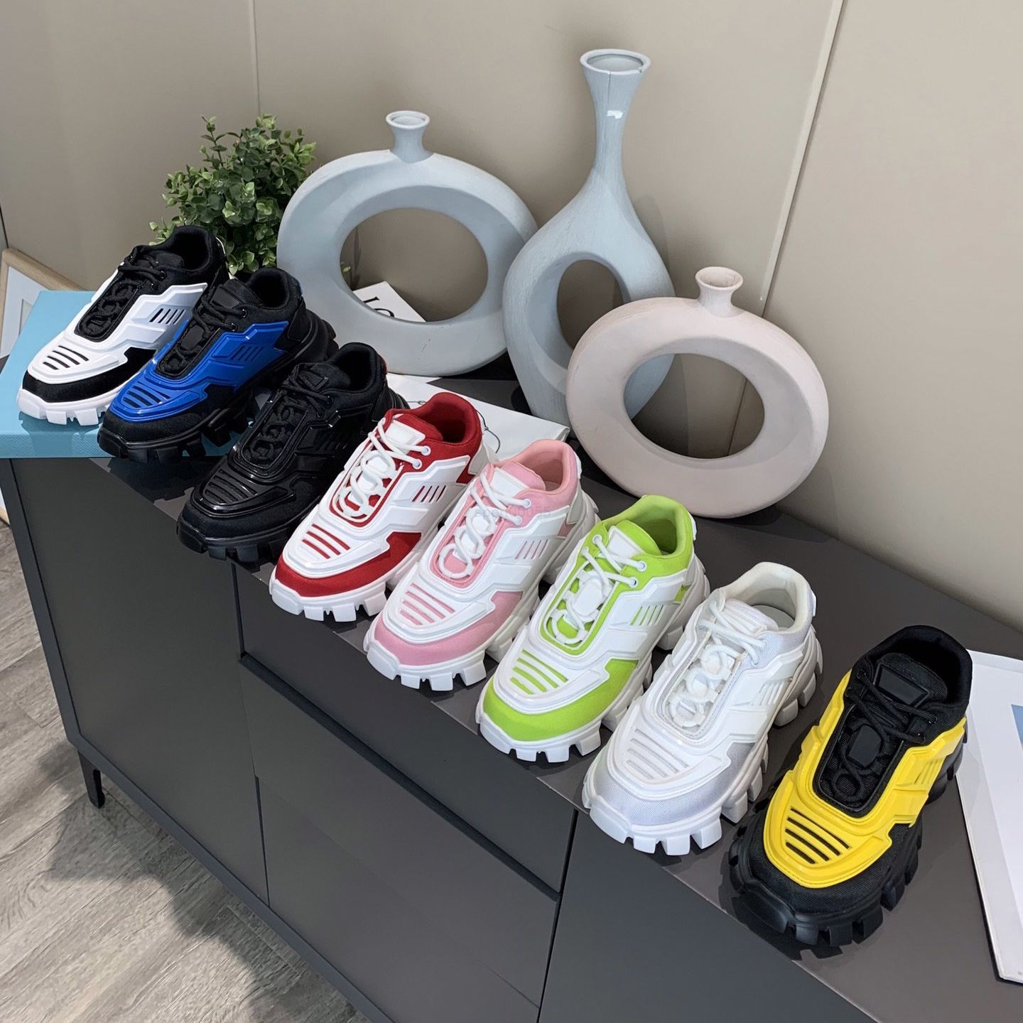 

Fashion sneakers catwalk Outdoor shoes classic lovers Cloudbust Thunder Knit Sneaker women men Sneaker Light Rubber sole Trainers, Blue