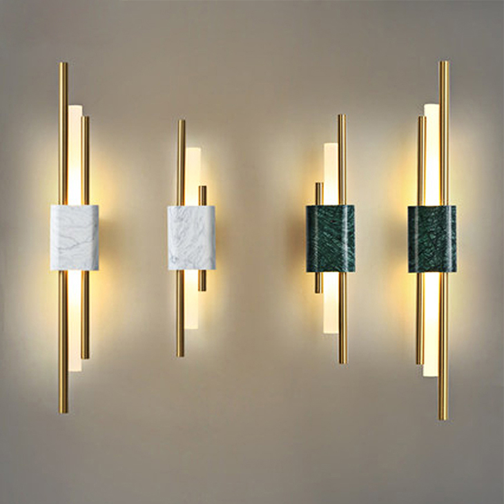 

Postmodern minimalist living room background wall lamp hotel aisle marble bedroom bedside wall lights