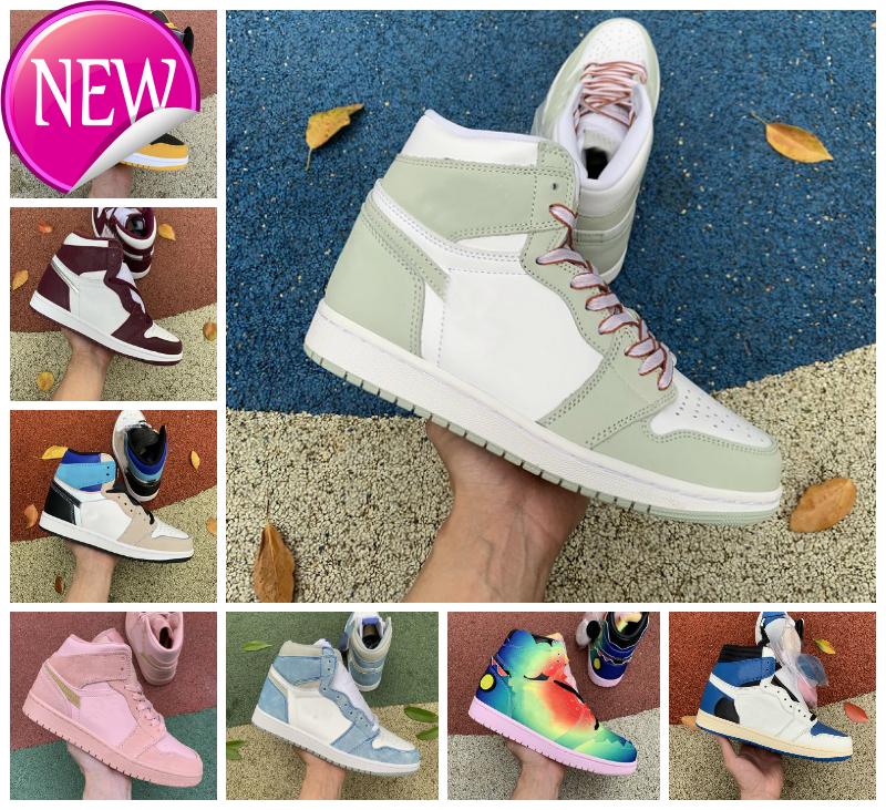 

2022 University Blue 1 1s High Basketball Shoes Mens Women Pollen Twist Fragment Bred Patent Unc Jumpman Dark Mocha Hyper Royal Pine Green, P011