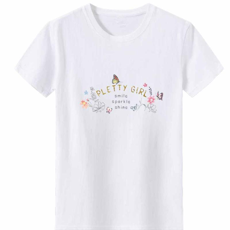 

Women' T-Shirt PLETTY GIRL Women T Shirt Fashion Cotton O-neck Tshirt Funny Graphic Print Tees Harajuku Short Sleeves, Black