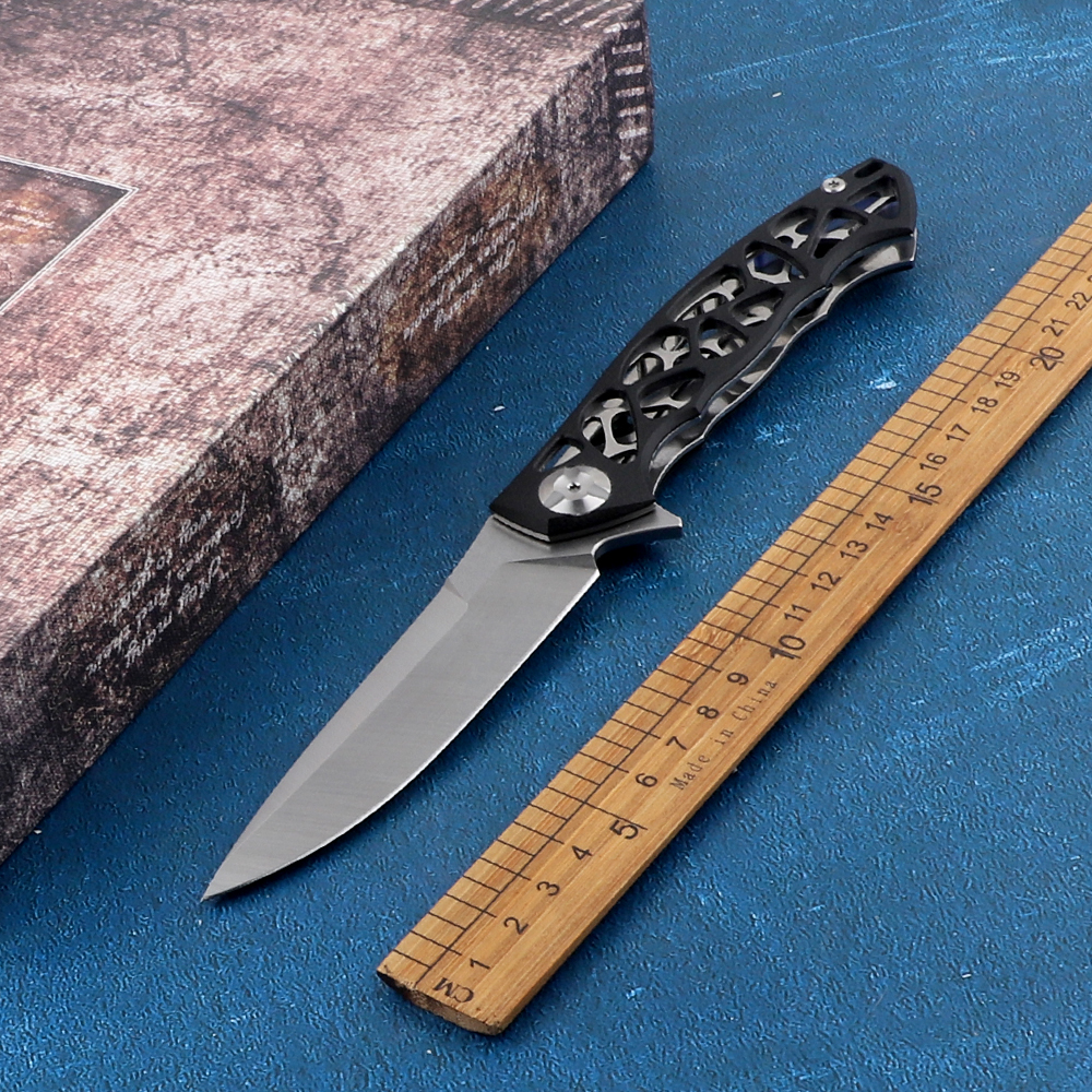 

New 8Cr13 folding knife G10 blade + steel handle portable pocket kitchen knife outdoor camp survival hunting fruit knife tool