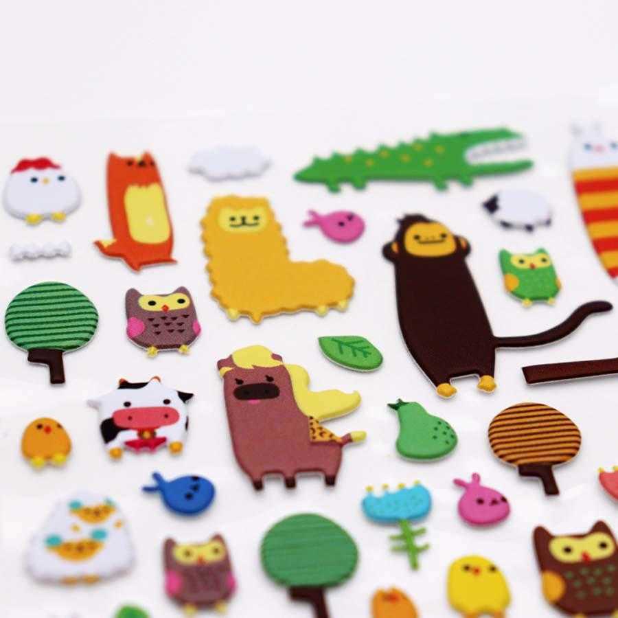 Wholesale Drawing Cartoon Food Sticker Creative Kid Early Education 3D Animal Painting Coloring Card Cartoon Cute Stickers DH0949 T03