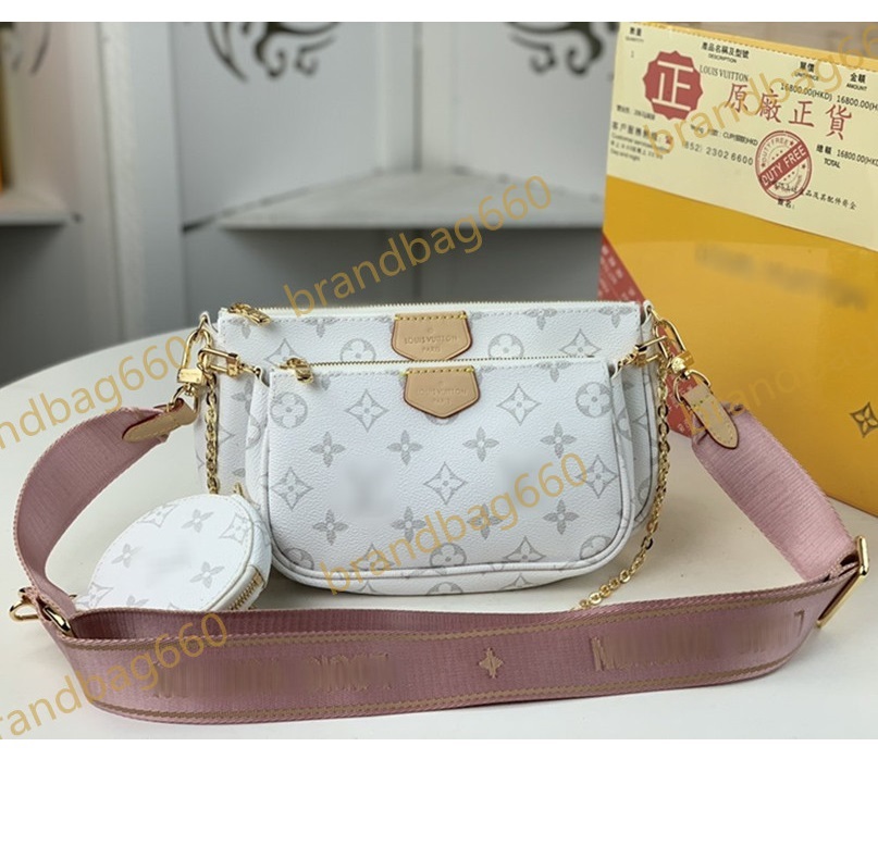 

Designers 3-piece set Women Shoulder Bags Genuine Leather Crossbody bag Ladies Chain Purse Messenger Handbags WITH DATE CODE DUSTBAG, Pink