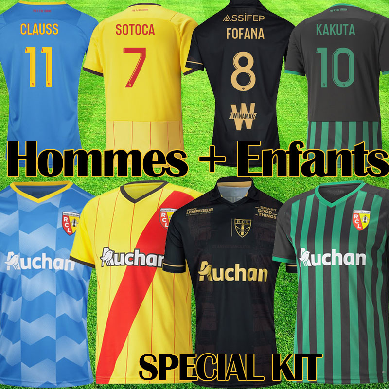

maillot RACING CLUB DE LENS Barbe special kit edition soccer jerseys 22 23 SOTOCA GANAGO GRADIT CAHUZAC PEREZ 2022 2023 RCL Football Shirts Kits KAKUTA Equipment, Kids third