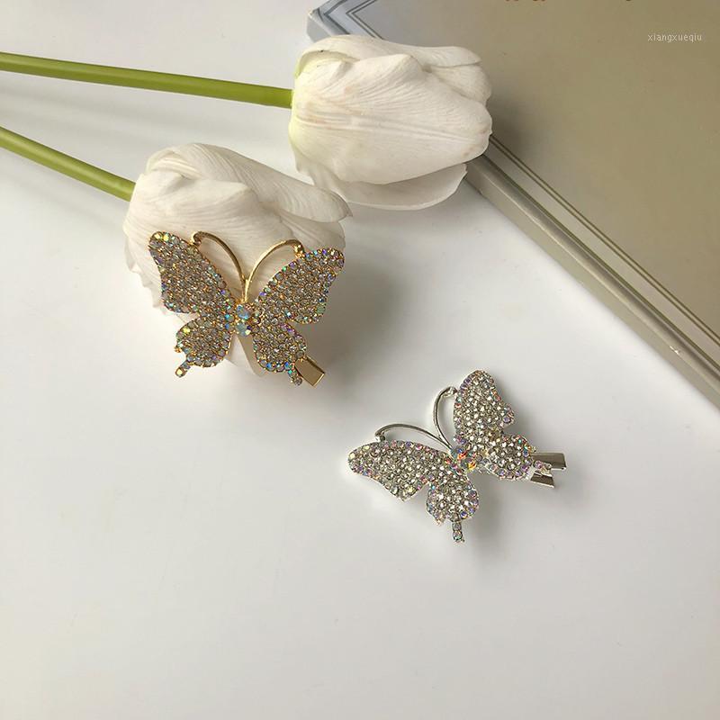 

Hair Clips & Barrettes 2022 Fashion Clip Women Girls Sweet Design Butterfly Barrette Shiny Sparkling Crystal Hairpin Head Accessory, Golden;silver