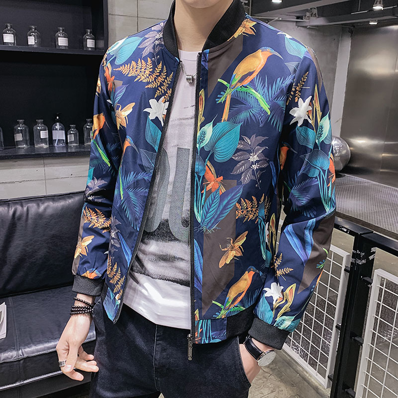 

2021 Plus Male Size New Floral Jacket Marks Long Sleeve of Men Thin Casual Fit All Streetwear Bomber 5xl Men's Jackets Zfut, As the photo show