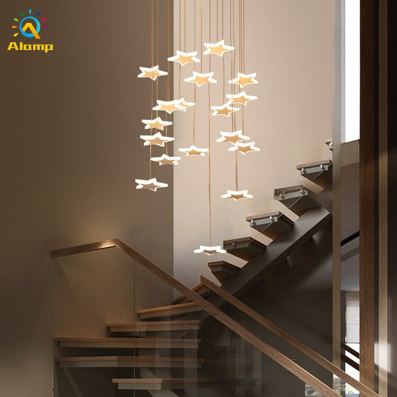 

Modern Star Pendant Light Ceiling Lamp Iron Acrylic Spiral Artistic Hanging Lights For Home children's room Decor