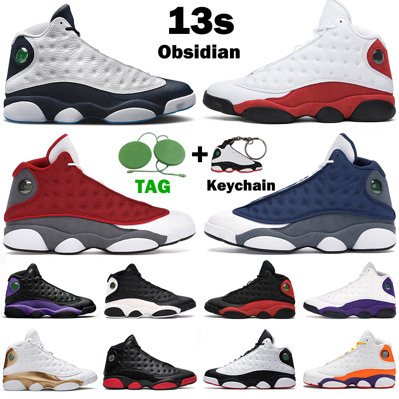 

Basketball shoes men women jumpman 13s 13 Obsidian Black Hyper Royal Red Flint Court Purple Starfish Altitude Barons mens trainers sports, #18