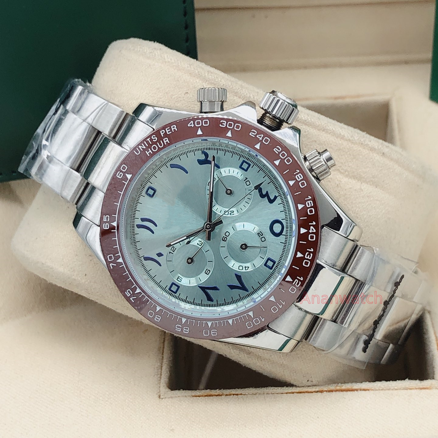 

40 mm Automatic Mechanical Men's Watch Ceramic Ring Stainless Steel with Arabic literal design unique personality waterproof durable fo, Slivery;brown