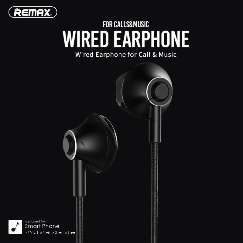 

Headphones & Earphones REMAX Wired Earphone Deep Bass Stereo Sport In-ear Headpho Mic Volume Control 3.5mm With Microphone