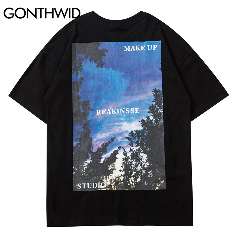 

Tshirts Streetwear Hip Hop Landscape Motion Print T-Shirts Mens Summer Harajuku Casual Cotton Loose Tees Tops 210602, Gray blue
