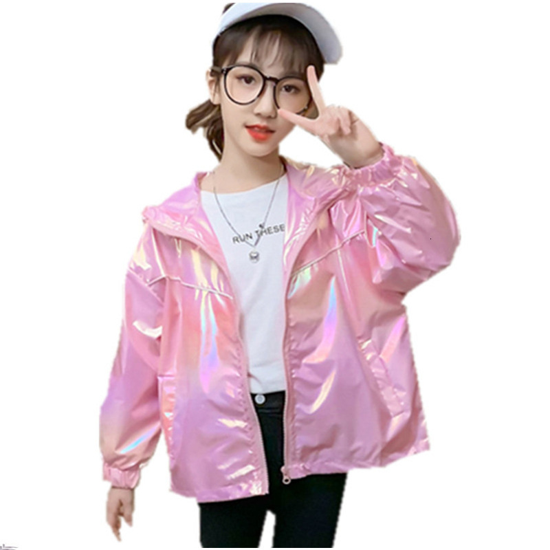 

2021 New Girls Color Bright Korean Girl Jacket Fashion Kids in Spring Hoodie Fall Clothes 6-10-12 14yrs 3e52, Lavender.