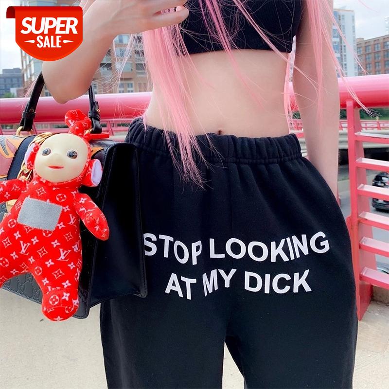 

SUPZXU Sweat Pants Men Women Joggers Stop Looking At My Dick Sweatpants Print High Waist Trousers Streetwear Sweatpants Hippie #Os7Z, Black