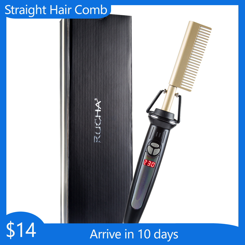 

Hair Straightener Brush Flat Irons LCD Display Straightening Comb Hot Heating Straight Styler Corrugation Curling Iron Hair Comb