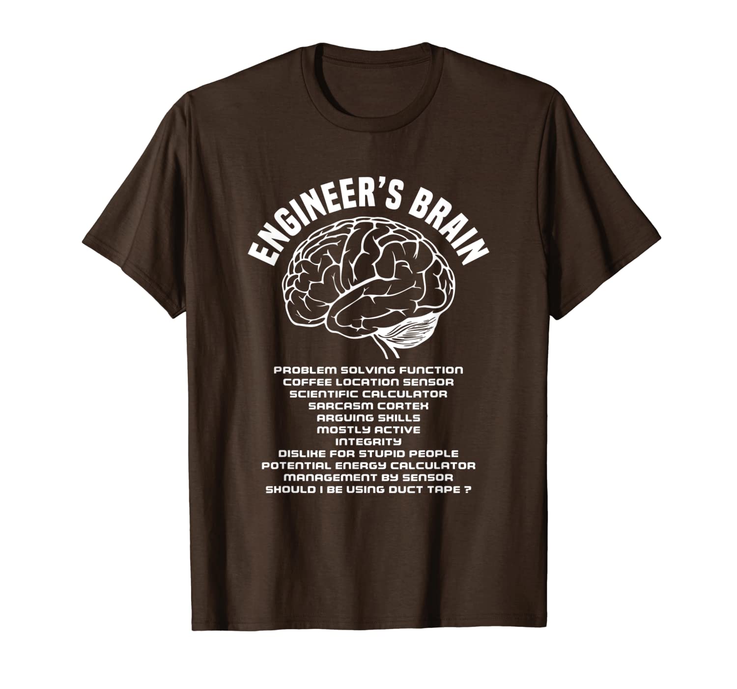 

engineer's brain | funny engineering student gift t-shirt, White;black