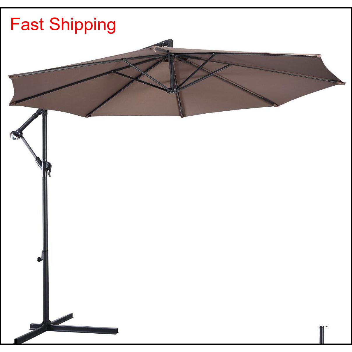 

10' Ft Hanging Umbrella Patio Sun Shade Offset Outdoor Market W/ Cr JnC bdenet