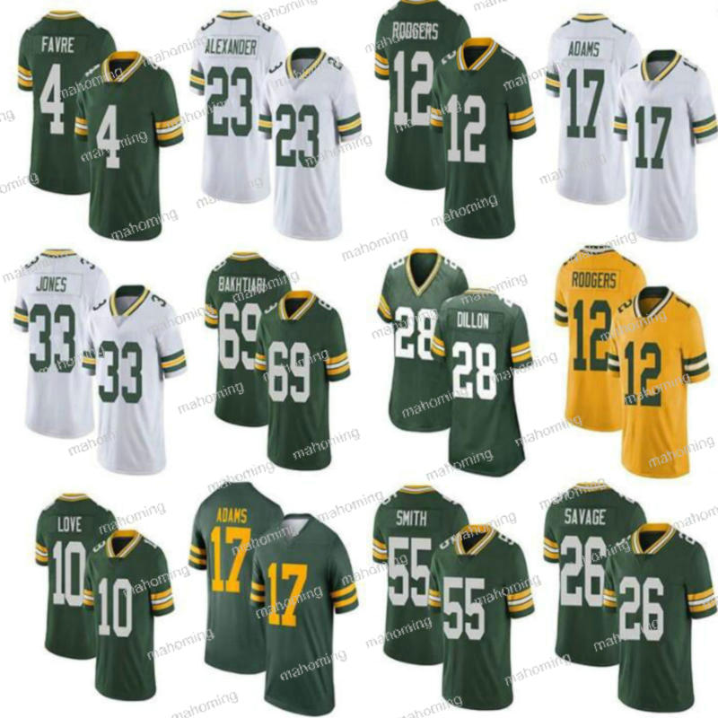 

12 Aaron Rodgers Jones 17 Davante Adams Football Jerseys 23 Jaire Alexander 69 David Bakhtiari 4 Brett Favre 55 Za'Darius Smith Darnell, Black;red
