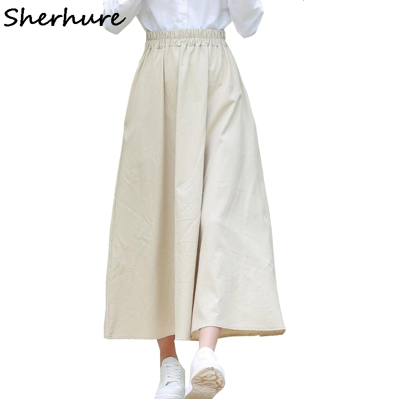 

2021 Cotton Summer Lint Longskirts From Belt High Saiyan Outta Women Maxi Sai Jupe Females U298, Black