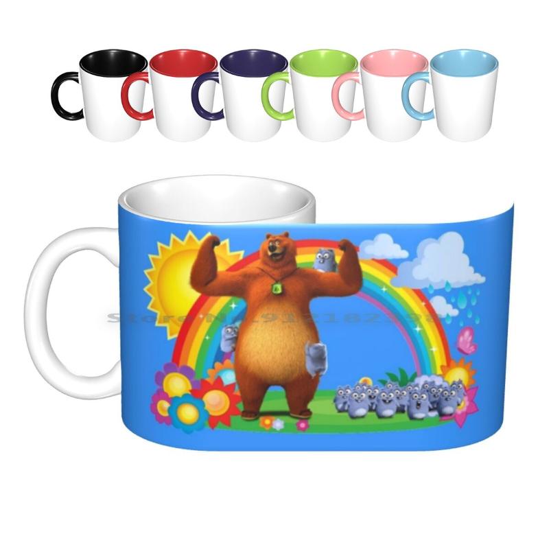 

Mugs Grizzy And Lemmings Kids Ceramic Coffee Cups Milk Tea Mug Bear Baby