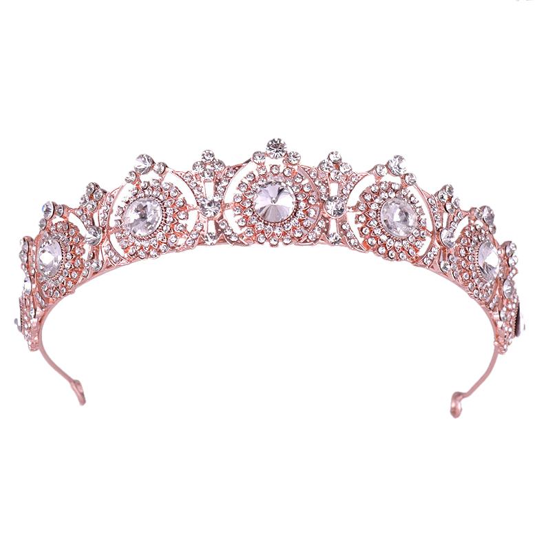 

Hair Clips & Barrettes Bride Wedding Crowns And Tiaras Bridal Princess Headbands Crystal Headpieces For Women Girls(Rose Gold), Golden;silver