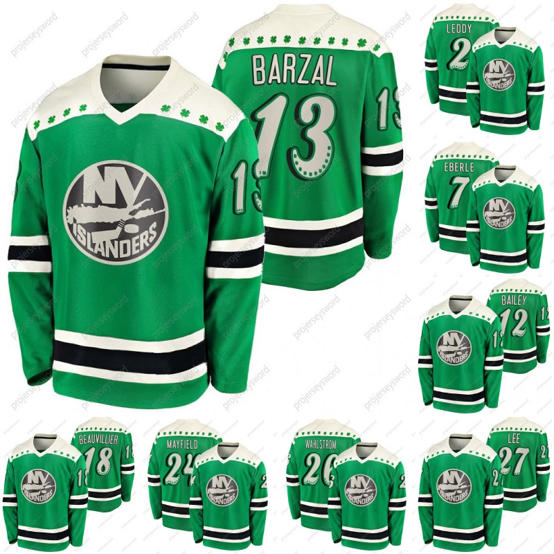 

New York Islanders Mathew Barzal 2021 St Patricks Day Jersey Eberle Anders Lee Josh Bailey Tom Kuhnhackl Cal Clutterbuck Anthony Beauvillier Kieffer Bellows, 20 kieffer bellows