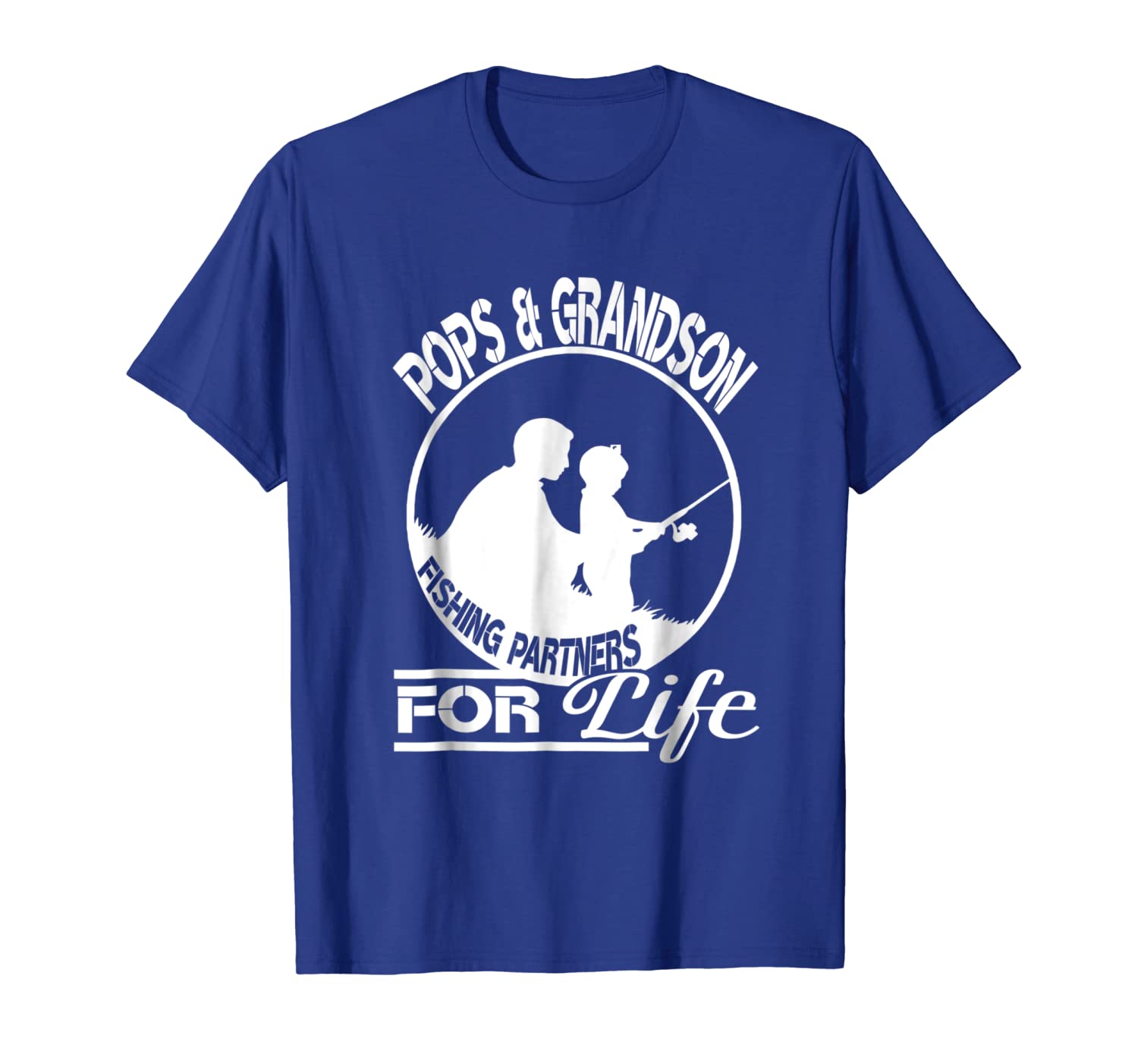 

Pops and Grandson - Fishing partners - T-shirt gift, White;black