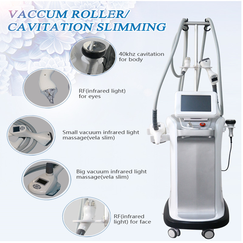 Vela slim body shaping powerful ultrasonic Vacuum roller 40k cativation rf infrared light liposuction weight reduce slimming fat loss Beauty inst-image-726428406