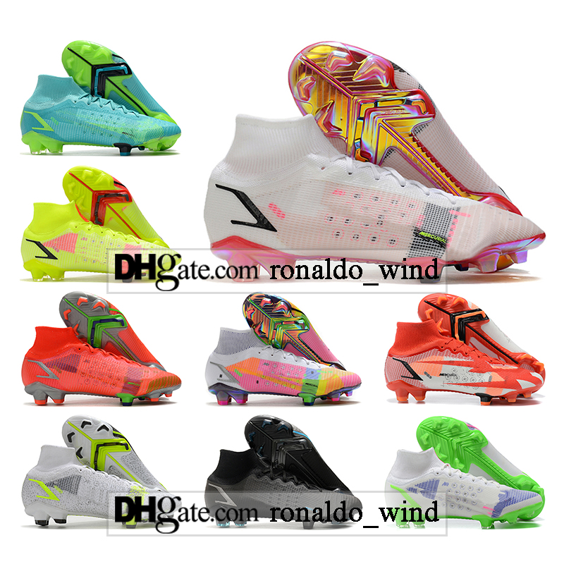 

GIFT BAG Mens High Ankle Football Boots CR7 Mercurial Superfly 8 VIII Elite FG Firm Ground Cleats Men Outdoor Superflys 14 XIV Neymar ACC Soccer Shoes, Color 2