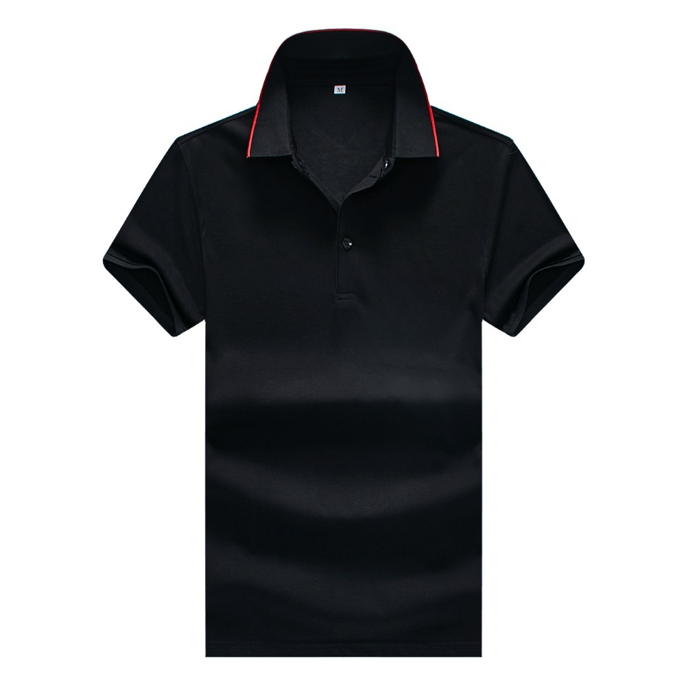 

2021 New Arrival Real Men's Polo Shirt for Men Desiger Polos Cotton Short Sleeve Clothes Business Summer Plus Size Homme Camisa Ecsj, Black