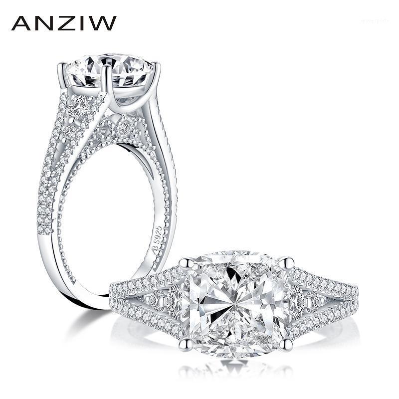 

Cluster Rings ANZIW Fashion 925 Sterling Silver 9x9mm Big Cushion Cut Engagement Ring Simulated Diamond Wedding 3.0ct Bridal Jewelry1